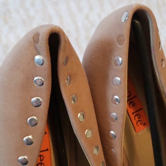 Nwt nicole lee size 9 studded platform heel tan - Picture 4 of 7